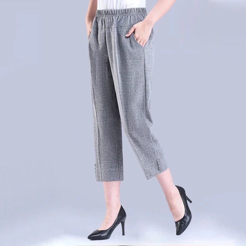 Loose Spring Summer Thin Solid Color Pockets Pants Simplicity Elastic Waist Fashion Casual Straight Comfortable Women's Clothing
Loose Spring Summer Thin Solid Color Pockets Pants Simplicity Elastic Waist Fashion Casual Straight Comfortable Women's Clothing