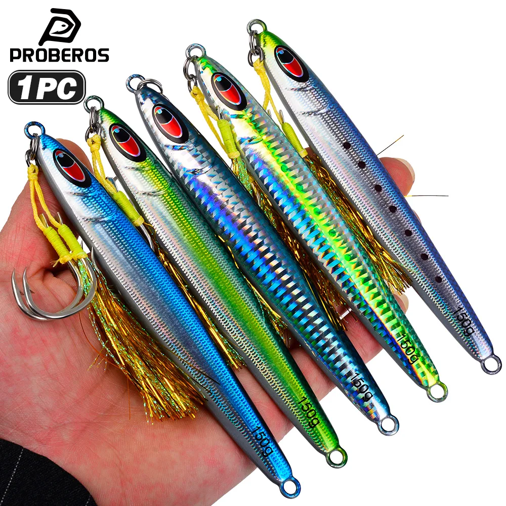 Proberos 1pc Metal Vertical Iron Plate Slow Sinking Bait Realistic 3D Fish Eye Hook Hard Bait 30-150g Artificial Bass Fish Lures
Proberos 1pc Metal Vertical Iron Plate Slow Sinking Bait Realistic 3D Fish Eye Hook Hard Bait 30-150g Artificial Bass Fish Lures