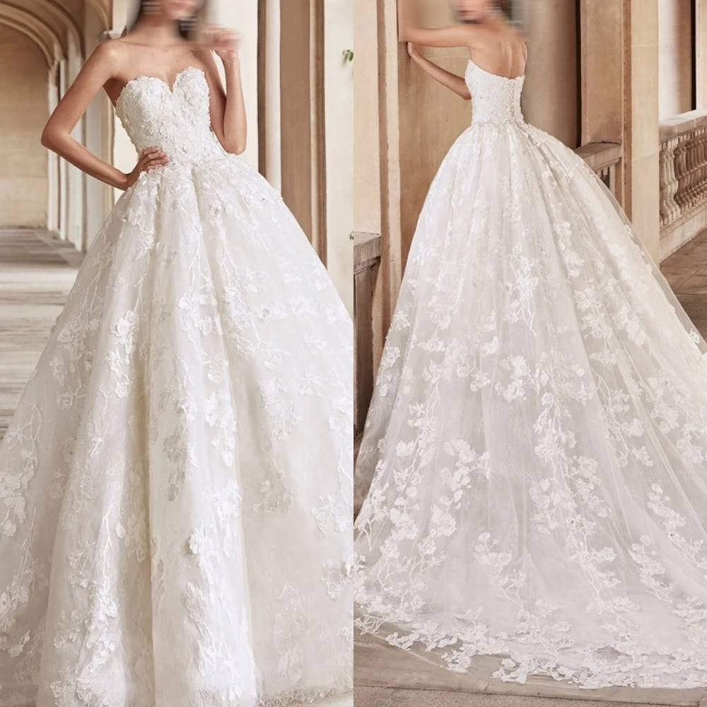 Customized Exquisite Tulle Appliques Wedding Dresses White Sequined Vestido De Novia Classic Court Train A-Line Bridal Gowns
Customized Exquisite Tulle Appliques Wedding Dresses White Sequined Vestido De Novia Classic Court Train A-Line Bridal Gowns