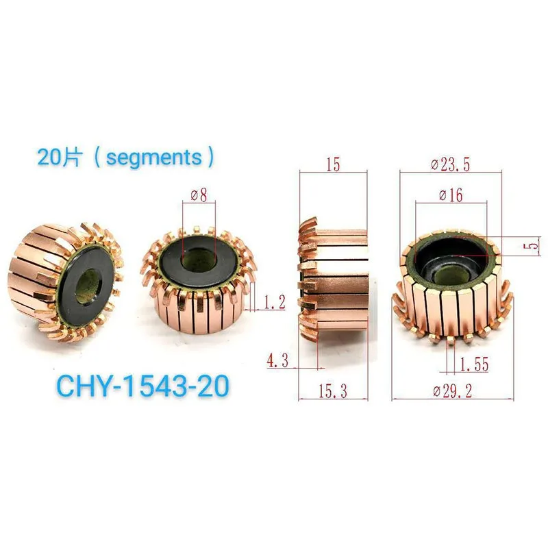 23,5*8*15,3*20P Комутатор Chy-1543-20, контактное кольцо, медная головка
23,5*8*15,3*20P Комутатор Chy-1543-20, контактное кольцо, медная головка
