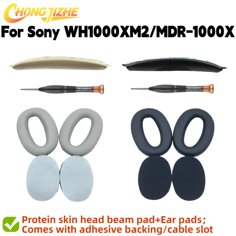 CHONGJIZHE Replacement Protein skin head beam pad and memory sponge ear pad For Sony WH1000XM2/MDR-1000X Headset repair parts
CHONGJIZHE Replacement Protein skin head beam pad and memory sponge ear pad For Sony WH1000XM2/MDR-1000X Headset repair parts