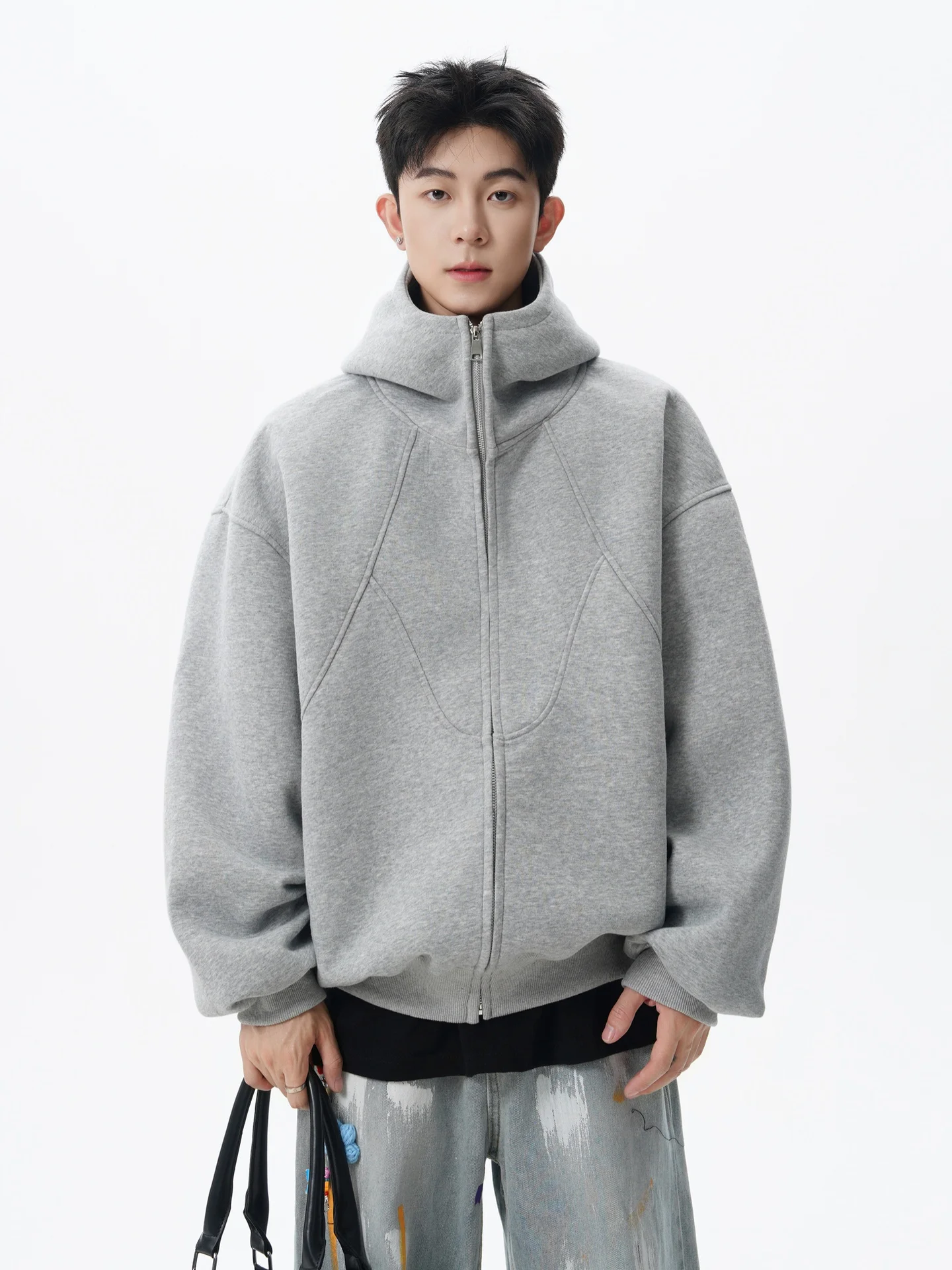 Trendy Deconstructed Patchwork Hoodie Sweatirt ex Vintage Loose Couple Match Outerwear Spring Long Sve Zipper Closure
Trendy Deconstructed Patchwork Hoodie Sweatirt ex Vintage Loose Couple Match Outerwear Spring Long Sve Zipper Closure