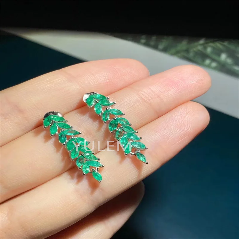 YULEM Classic Silver Gemstone leaf earring for Daily Wear 2mmx4mm 100% Natural Emerald Ring Solid 925 Silver Emerald Jewelry
YULEM Classic Silver Gemstone leaf earring for Daily Wear 2mmx4mm 100% Natural Emerald Ring Solid 925 Silver Emerald Jewelry