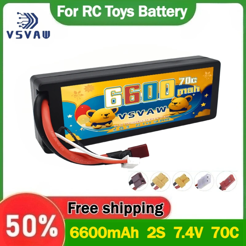 6600mAh 2S 7.4V 70C Lithium Battery for Remote Control Car, Boat, Airplane Batteries with T/XT60/XT90/EC5/TRX/2P Plug
6600mAh 2S 7.4V 70C Lithium Battery for Remote Control Car, Boat, Airplane Batteries with T/XT60/XT90/EC5/TRX/2P Plug