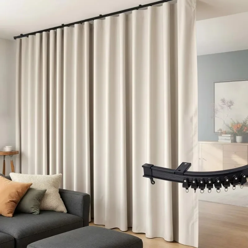 【Fashionable】Flexible Ceiling Track Set Blackout Room Divider Curtains For Living Room Bedroom Privacy Panels W100xH96 Beige
【Fashionable】Flexible Ceiling Track Set Blackout Room Divider Curtains For Living Room Bedroom Privacy Panels W100xH96 Beige