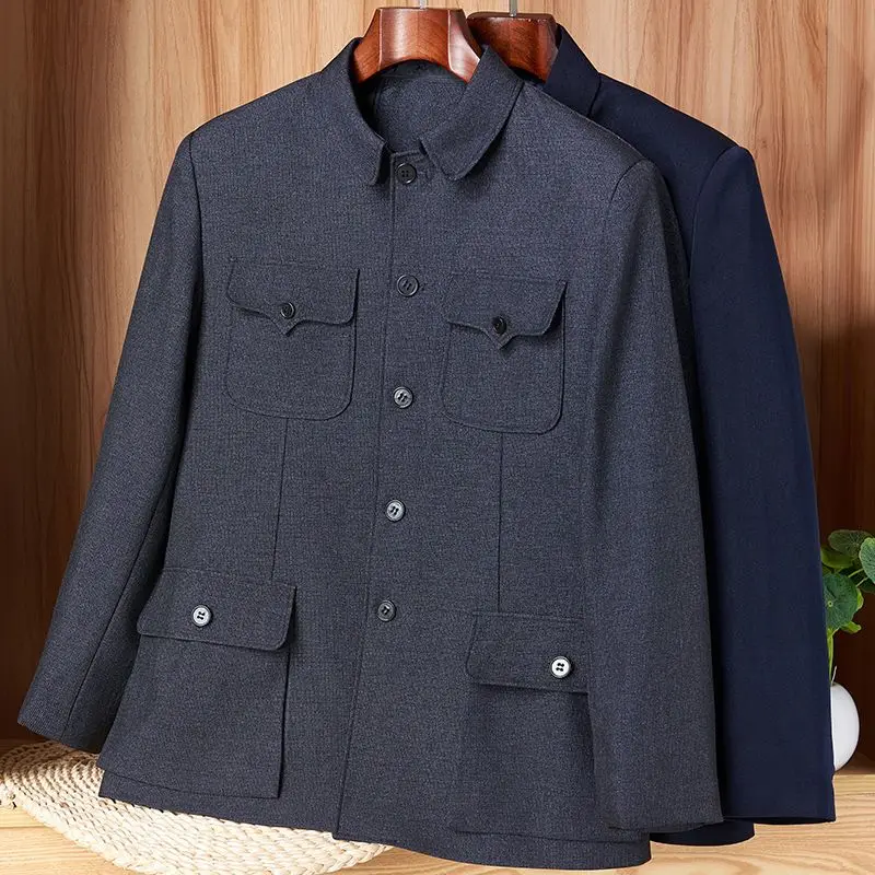 Loose Men's Outerwear Spring Autumn Style Dad Clothes Elderly Middle Age Men's Traditional Chinese Tang Suit Grandpa Outfit
Loose Men's Outerwear Spring Autumn Style Dad Clothes Elderly Middle Age Men's Traditional Chinese Tang Suit Grandpa Outfit