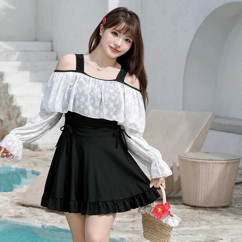 Plus Size Swimwear Women One Piece Ruffles Swimdress Long Sleeve Mesh Woman Swimsuits Tankinis Bathing Suit Swim Clothing 9XL
Plus Size Swimwear Women One Piece Ruffles Swimdress Long Sleeve Mesh Woman Swimsuits Tankinis Bathing Suit Swim Clothing 9XL