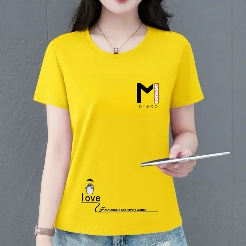 High-End Korean Loose Slimming Print Short-Sleeve T-Shirt Women Summer Versatile round Neck Casual Wear Polyester Fiber
High-End Korean Loose Slimming Print Short-Sleeve T-Shirt Women Summer Versatile round Neck Casual Wear Polyester Fiber