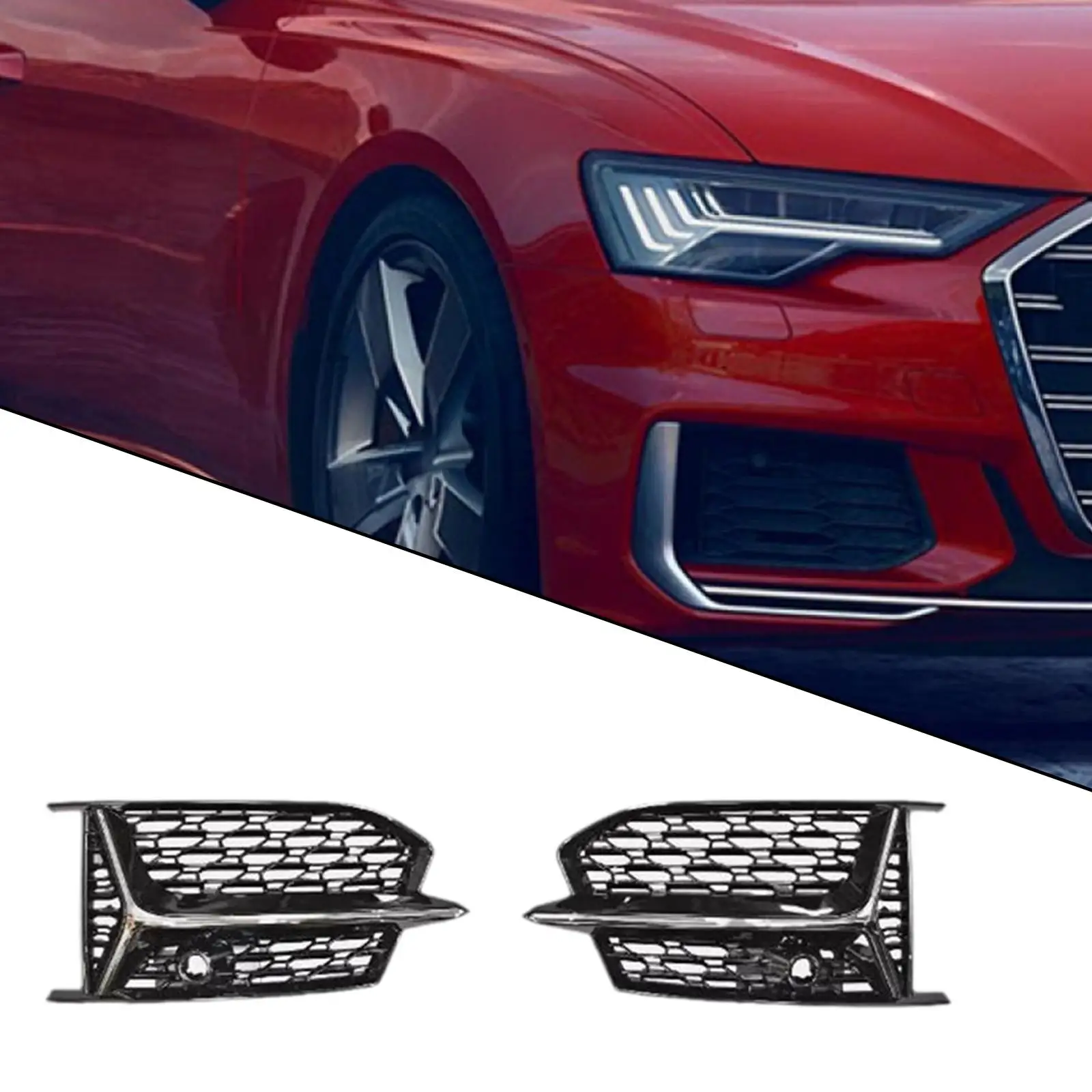 Front Fog Light Grills 4K0807647A 4K0807648A Directly Replace Easy Installation for Audi A6 S-line C8 2018-2024 Accessories
Front Fog Light Grills 4K0807647A 4K0807648A Directly Replace Easy Installation for Audi A6 S-line C8 2018-2024 Accessories