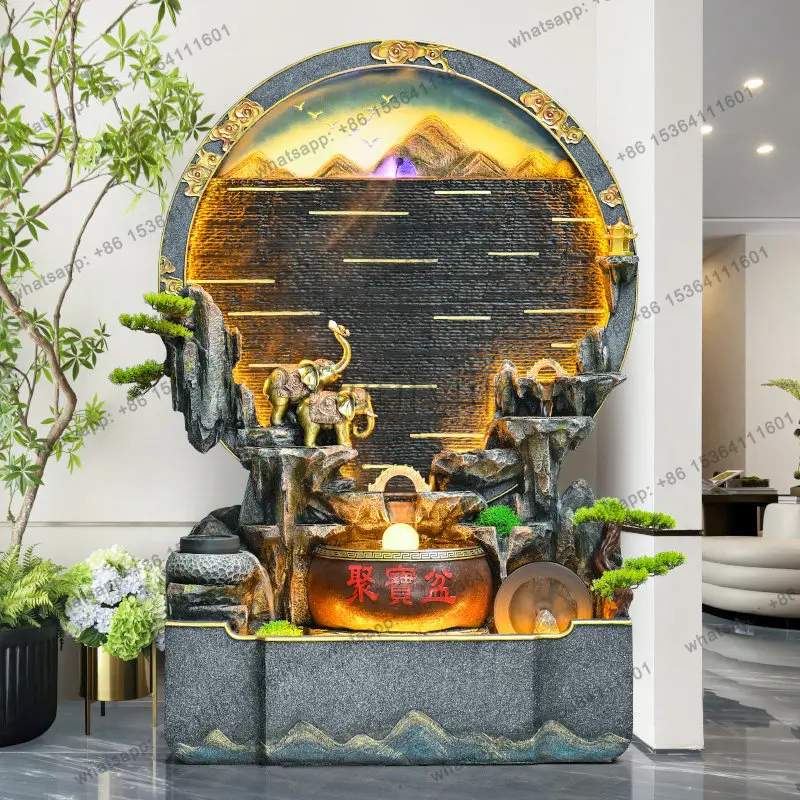 yj Flowing water fountain water curtain wall lucky ornament office courtyard landscape living room decoration
yj Flowing water fountain water curtain wall lucky ornament office courtyard landscape living room decoration