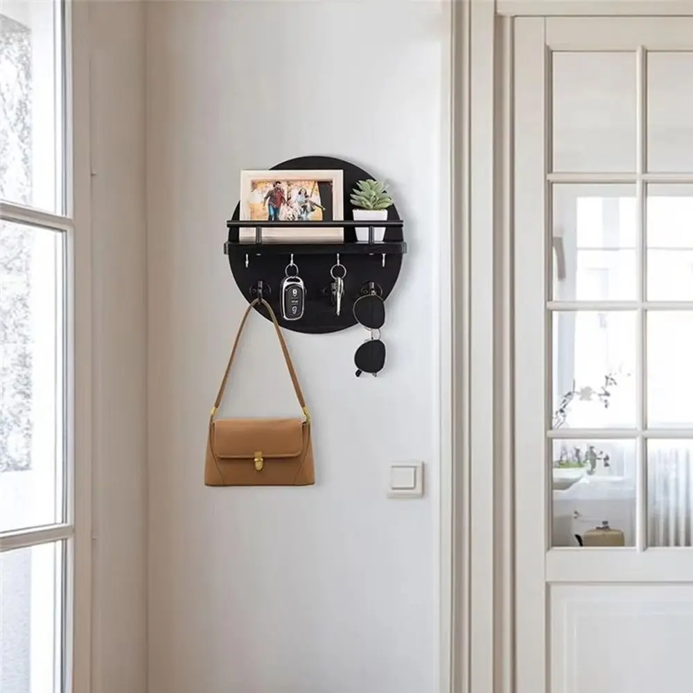 Practical Retro Wall Mounted Key Holder Simple Decorative Circular Key Hanger with Shelf Wood Mail Organizer Home Decor
Practical Retro Wall Mounted Key Holder Simple Decorative Circular Key Hanger with Shelf Wood Mail Organizer Home Decor