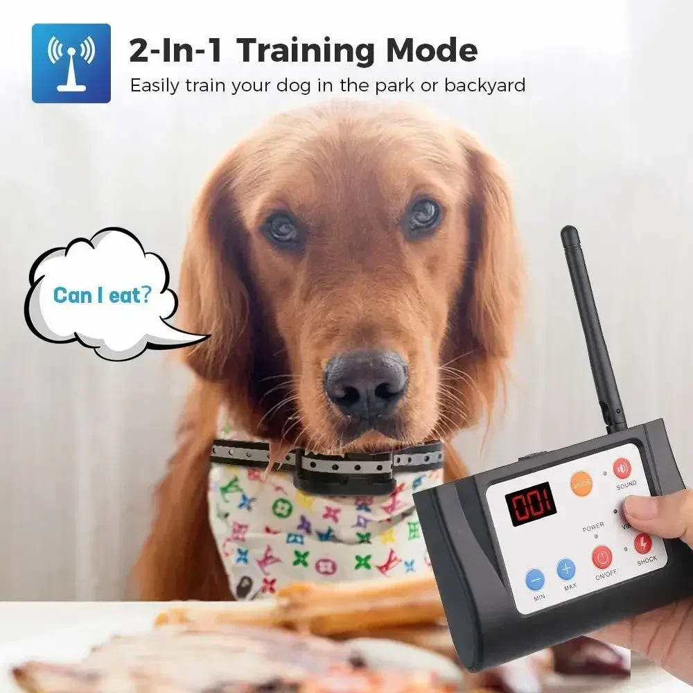 Upgraded 2 in 1 Wireless Electric Pet Dog Fence 4 Working Modes Dog Training Collars Waterproof Rechargeable Pet Electric Collar
Upgraded 2 in 1 Wireless Electric Pet Dog Fence 4 Working Modes Dog Training Collars Waterproof Rechargeable Pet Electric Collar
