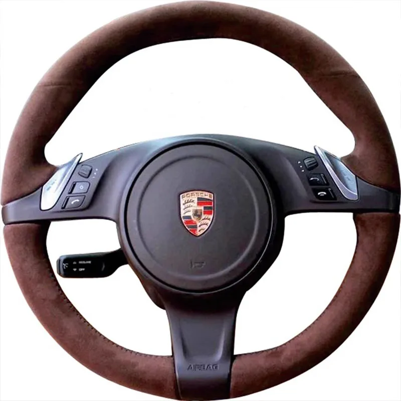 Hand-Stitched non-slip Coffee colored suede Car Steering Wheel Cover For Porsche Cayenne Panamera 2010-2012
Hand-Stitched non-slip Coffee colored suede Car Steering Wheel Cover For Porsche Cayenne Panamera 2010-2012