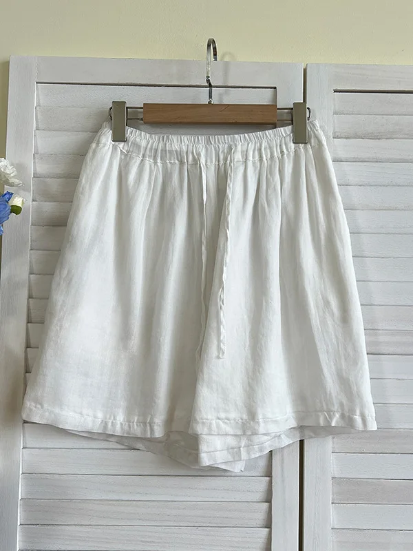 Retro Cotton Linen Elastic Waist Wide Leg Shorts plus Size Women's Summer New Casual Straight Leg Pants Five-Quarter Pants
Retro Cotton Linen Elastic Waist Wide Leg Shorts plus Size Women's Summer New Casual Straight Leg Pants Five-Quarter Pants