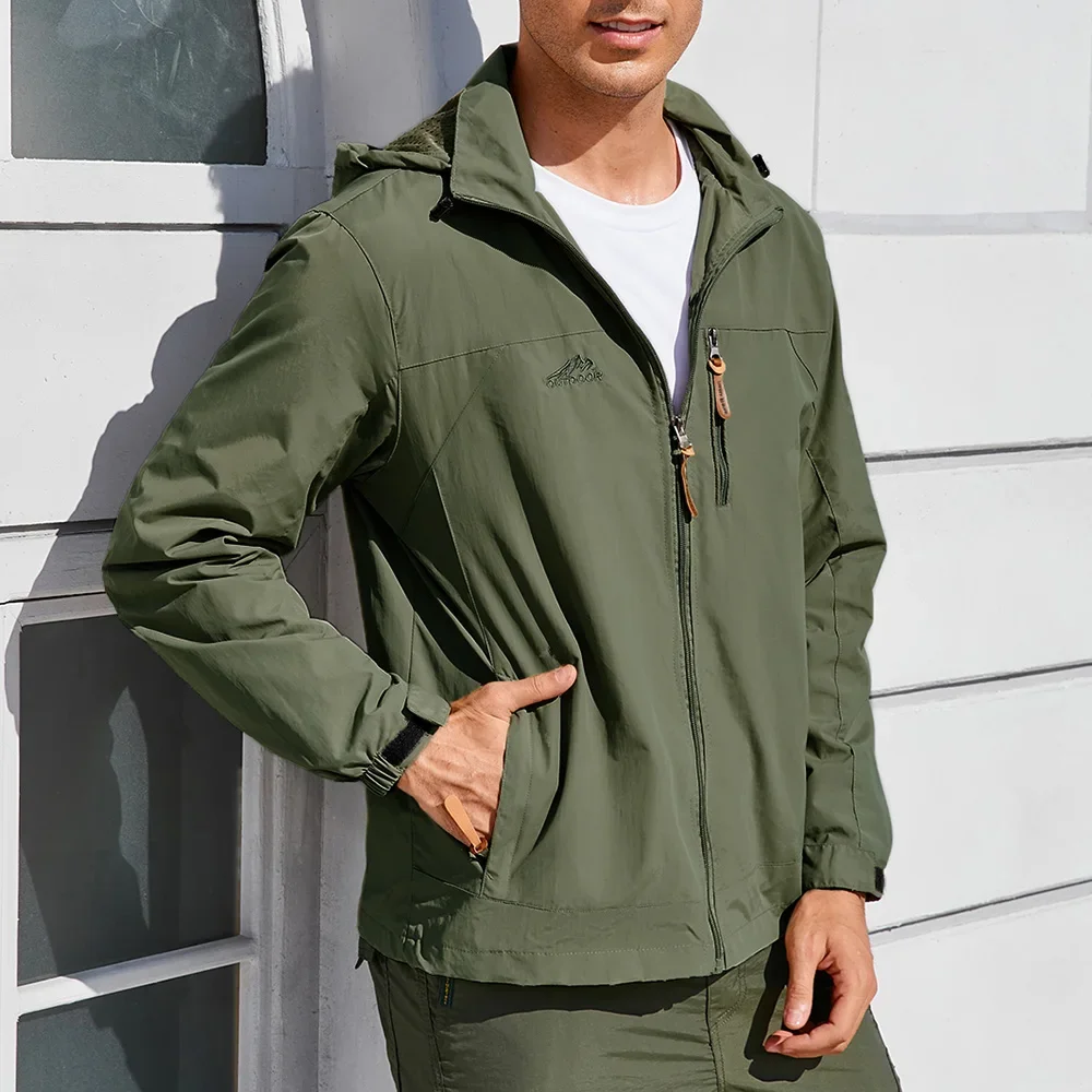 Новая осенняя мужская куртка с капюшоном, ветрозащитная, на молнии, для кемпинга, походов, активного отдыха, водонепроницаемая, дышащая, модная одежда
Новая осенняя мужская куртка с капюшоном, ветрозащитная, на молнии, для кемпинга, походов, активного отдыха, водонепроницаемая, дышащая, модная одежда