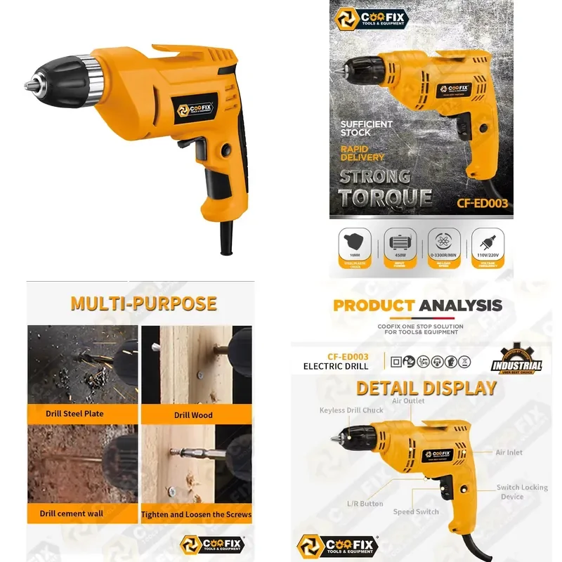 【CHIMU HOME】 550W 10mm 3/8 Inch Electric Drill with Steel Chuck for DIY and General Use
【CHIMU HOME】 550W 10mm 3/8 Inch Electric Drill with Steel Chuck for DIY and General Use