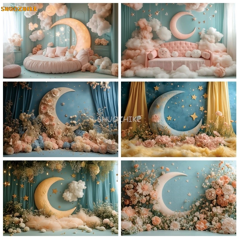 Newborn Baby Shower Portrait Photography Backdrops Moon Flowers Girl Boy Interior Birthday Party Decor Background Studio Props
Newborn Baby Shower Portrait Photography Backdrops Moon Flowers Girl Boy Interior Birthday Party Decor Background Studio Props
