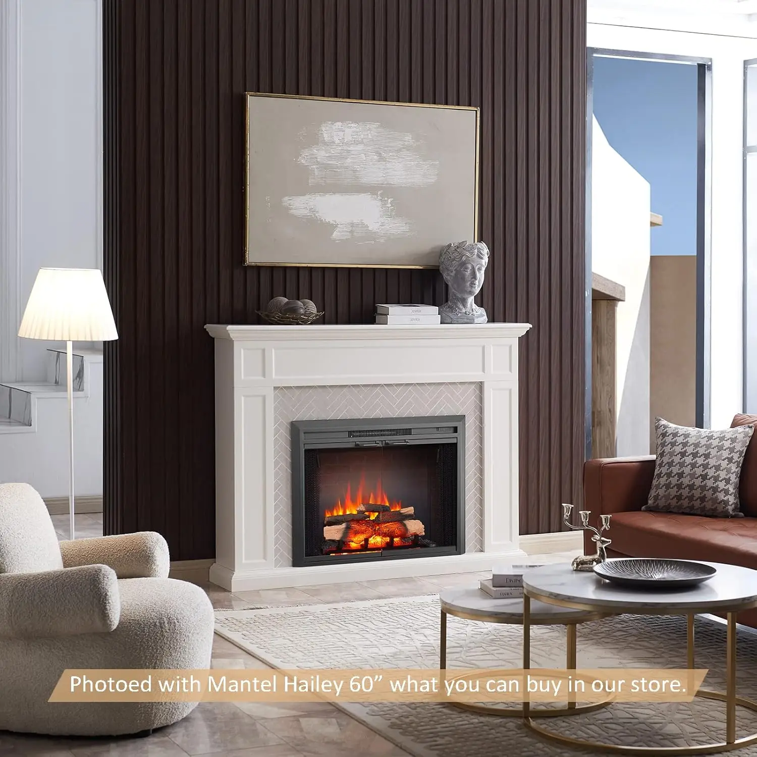 Damon 35" W Electric Fireplace Insert with Glass Door and Mesh Screen (EF264B), Fireplace Heater
Damon 35" W Electric Fireplace Insert with Glass Door and Mesh Screen (EF264B), Fireplace Heater