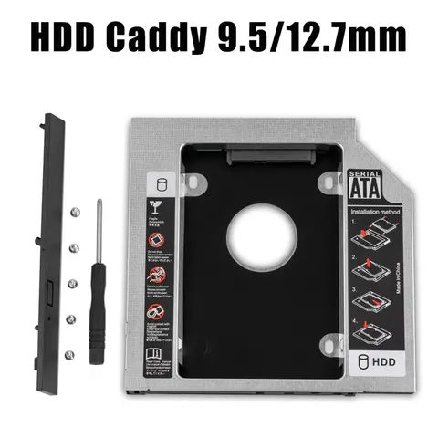 HDD SSD Caddy Adapter SATA 3.0 Schnittstelle Laptop Festplattenhalter 9,5/12,7 mm Halterung für CD DVD ROM Optical Bay