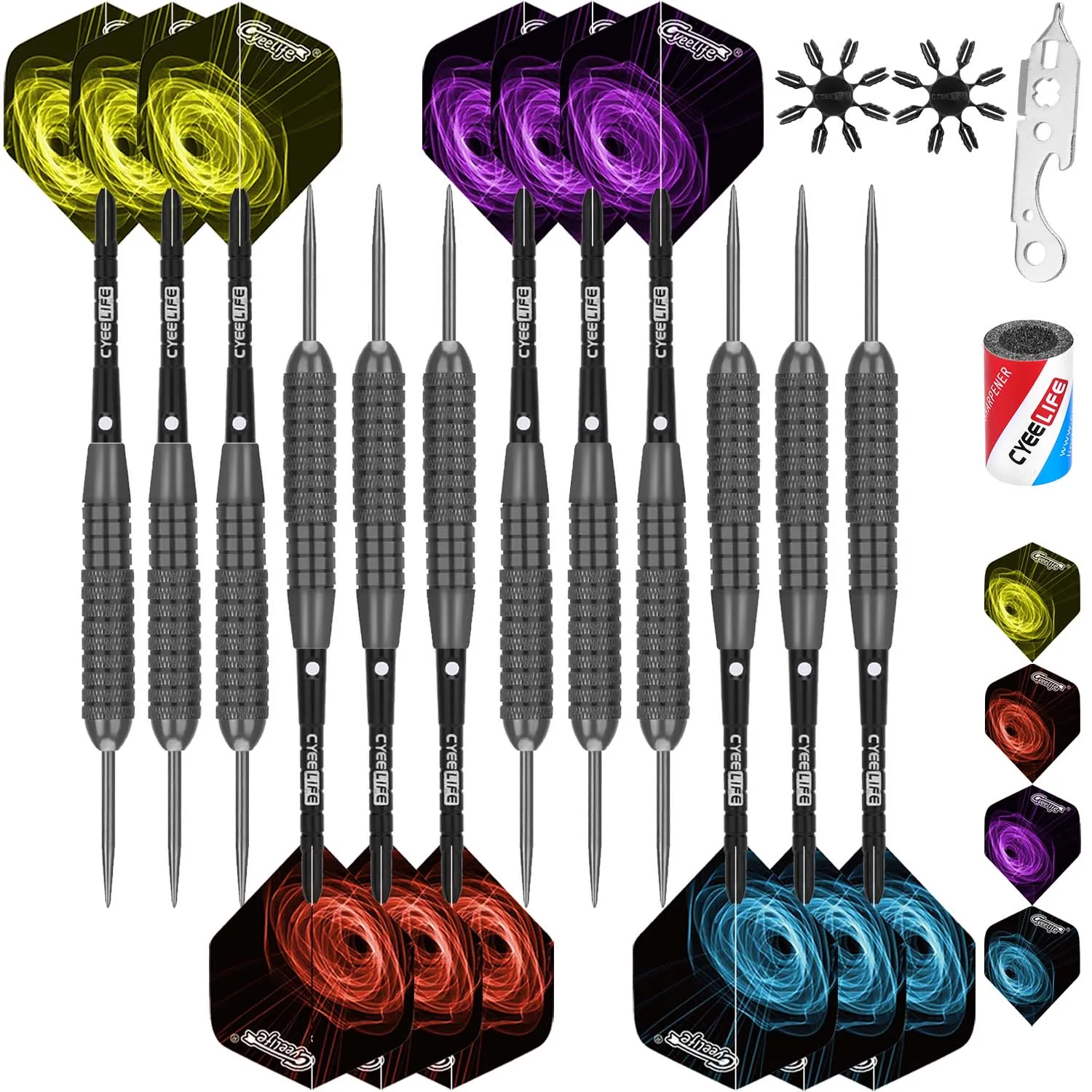 Cyeelife 12pcs Pro Steel Tip Darts, 20g/26g Nickel Silver Barrel, Premium Weight Set, Competition Darts for Advanced Players
Cyeelife 12pcs Pro Steel Tip Darts, 20g/26g Nickel Silver Barrel, Premium Weight Set, Competition Darts for Advanced Players