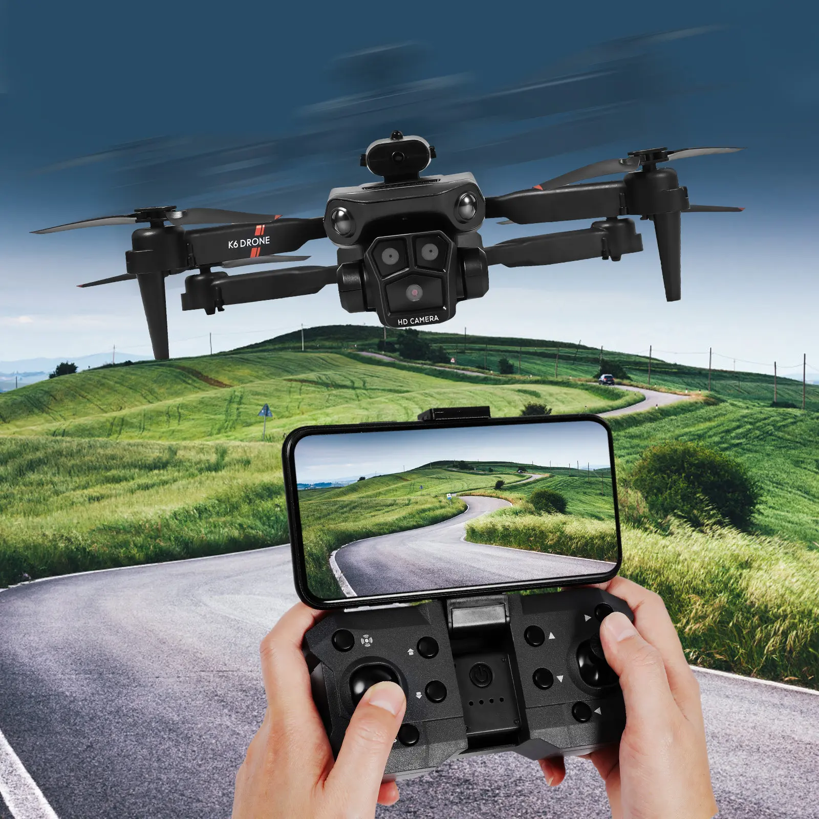 Folding Drone Triple Hd Cameras One Click Takeoff Hold Gesture Selfie App Control Long Flight Time For Aerial
Folding Drone Triple Hd Cameras One Click Takeoff Hold Gesture Selfie App Control Long Flight Time For Aerial
