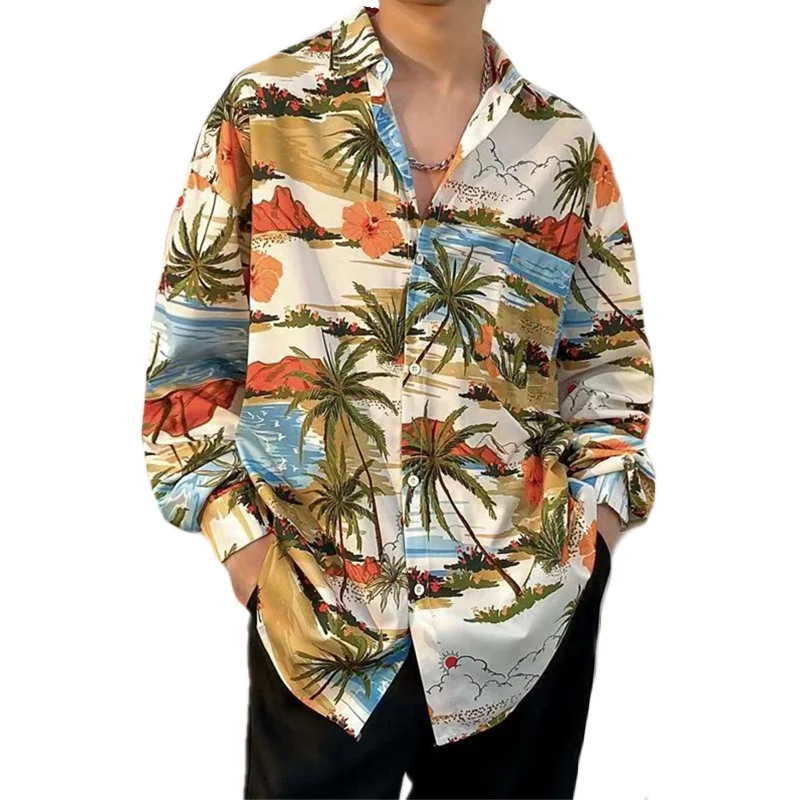 2023 Spring Summer Coconut Tree Shirts For Men Printed Hawaiian Shirt Beach Long Sleeves Street Fashion Tops Male Blouse Camisa
2023 Spring Summer Coconut Tree Shirts For Men Printed Hawaiian Shirt Beach Long Sleeves Street Fashion Tops Male Blouse Camisa
