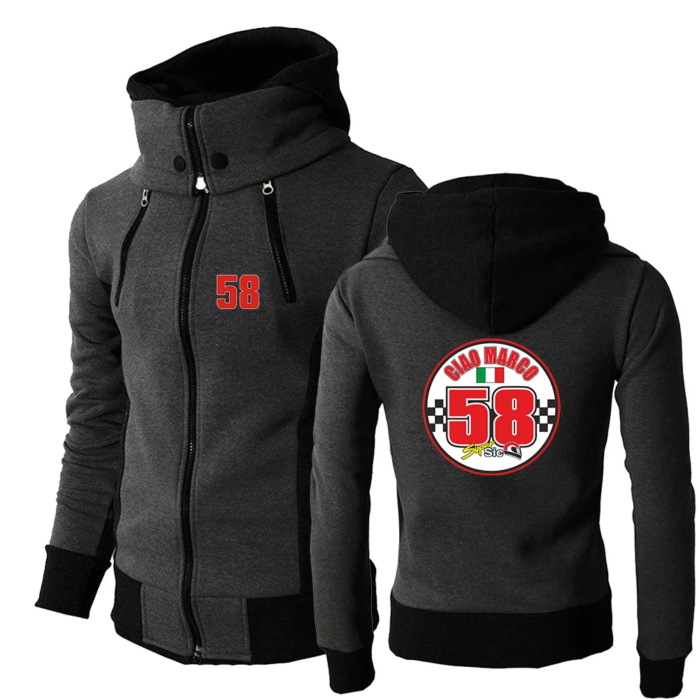 2025 Spring Autumn Men's Marco Simoncelli Super Sic 58 Logo Print Popular Solid Color Cardigan Lapel Collar Zipper Slim Hoodies
2025 Spring Autumn Men's Marco Simoncelli Super Sic 58 Logo Print Popular Solid Color Cardigan Lapel Collar Zipper Slim Hoodies