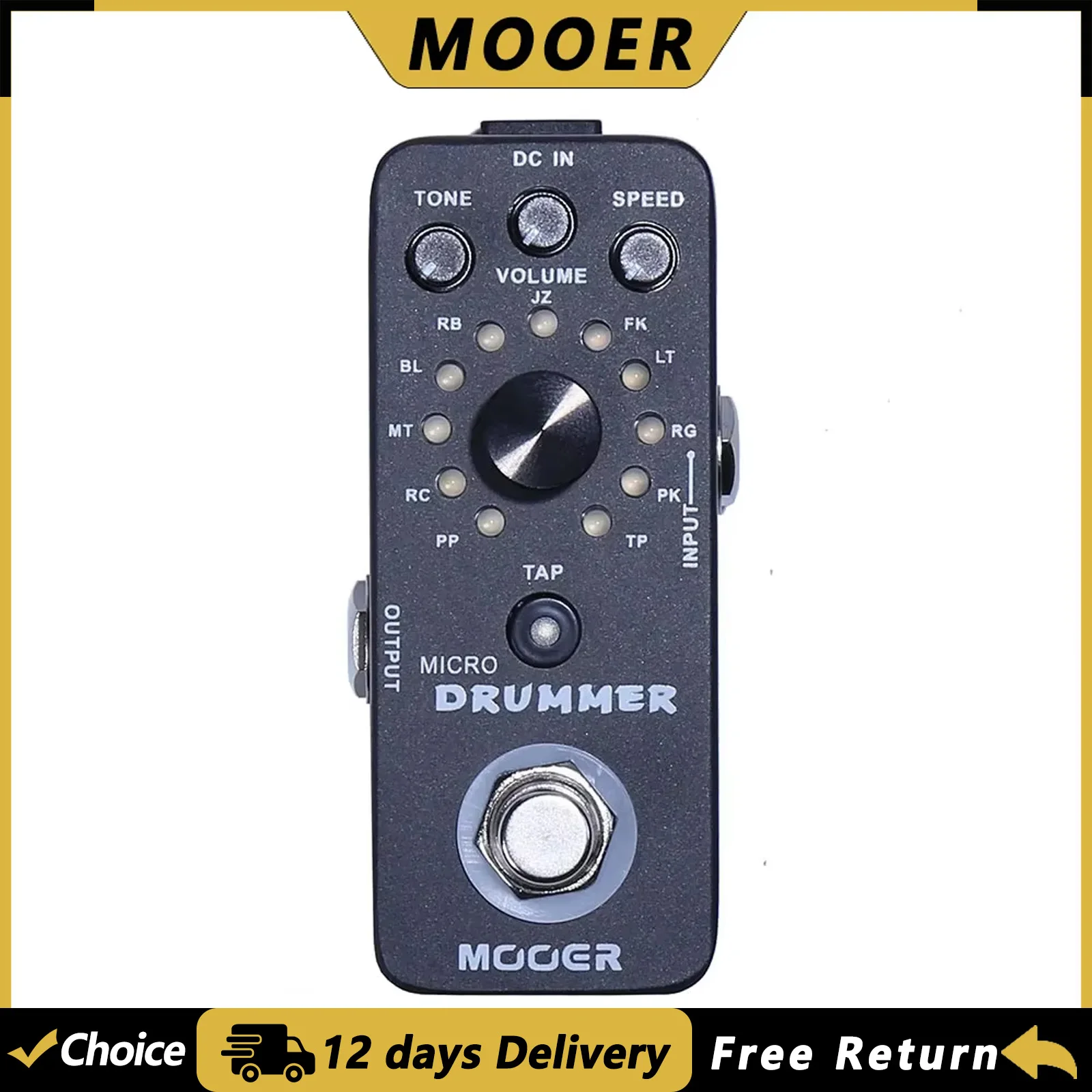 MOOER Guitar Drummer Effect Pedal Digital Drum Machine Pedal Tap Tempo Function True Bypass Metal Guitar Parts & Accessories
MOOER Guitar Drummer Effect Pedal Digital Drum Machine Pedal Tap Tempo Function True Bypass Metal Guitar Parts & Accessories