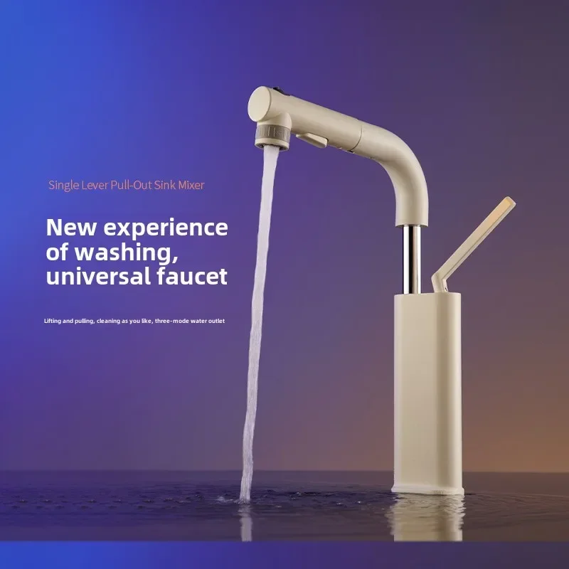 White milky white pull-out lift bathroom faucet, hot and cold bathroom washbasin, sink faucet
White milky white pull-out lift bathroom faucet, hot and cold bathroom washbasin, sink faucet