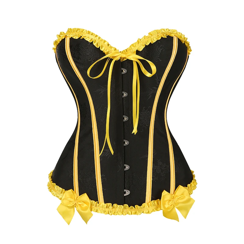 Women Jacquard Ruffled Trim Boned Sexy Overbust Push Up Bustier Top Corset Mujer Slimming Corsets For Women Sexy Gothic Clothes
Women Jacquard Ruffled Trim Boned Sexy Overbust Push Up Bustier Top Corset Mujer Slimming Corsets For Women Sexy Gothic Clothes