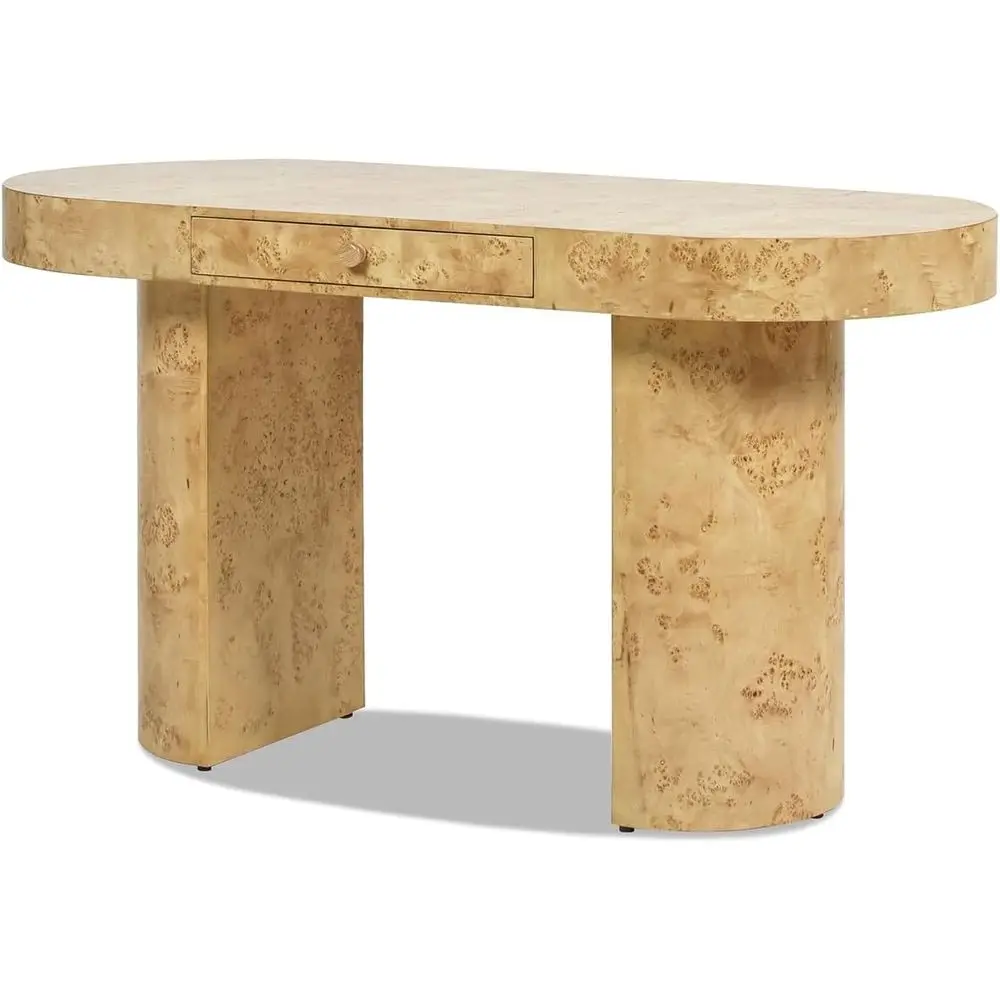 55.5 Single Drawer Burl Wood Computer Desk for Home Office and Study
55.5 Single Drawer Burl Wood Computer Desk for Home Office and Study