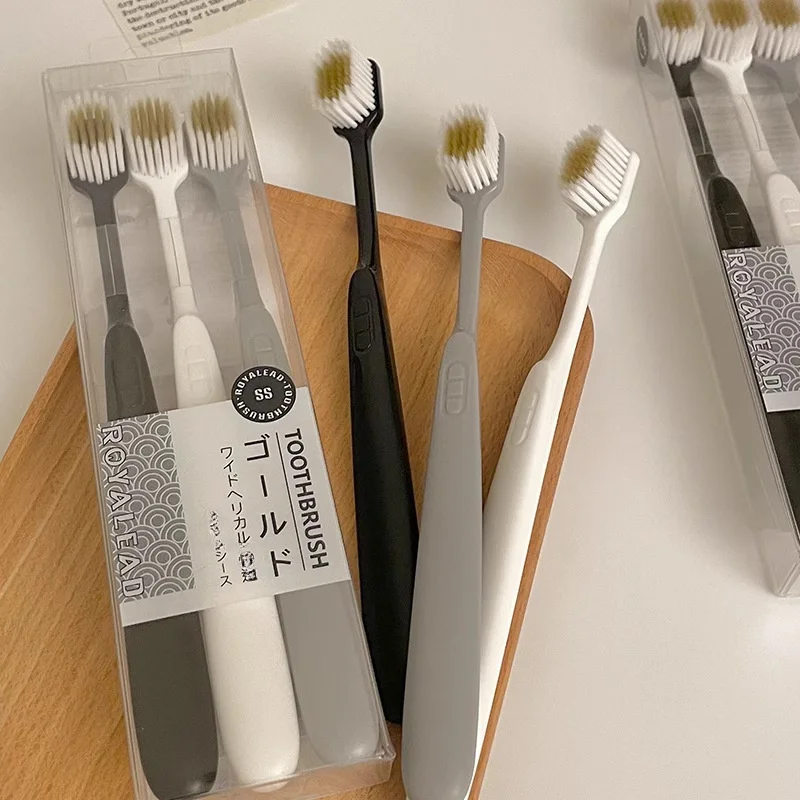 Pack of 3 Japanese toothbrushes, wide-headed fine bristles, ultra-soft microfiber bristles adult family pack, ergonomic handle, black, white and gray, gentle on gums and teeth, perfect for couples and families
Pack of 3 Japanese toothbrushes, wide-headed fine bristles, ultra-soft microfiber bristles adult family pack, ergonomic handle, black, white and gray, gentle on gums and teeth, perfect for couples and families