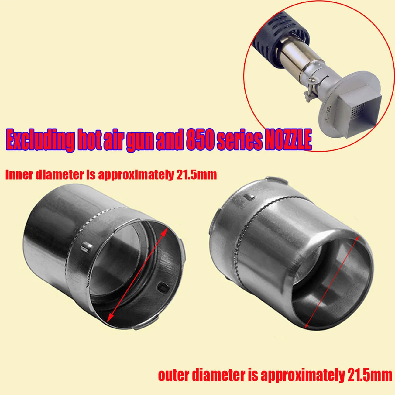 1 Piece 2008 TO 850 NOZZLE ATTEN Hot Air Gun Nozzle Adaptor, BGA SMD Square Nozzle Adaptor Dia-22mm
1 Piece 2008 TO 850 NOZZLE ATTEN Hot Air Gun Nozzle Adaptor, BGA SMD Square Nozzle Adaptor Dia-22mm