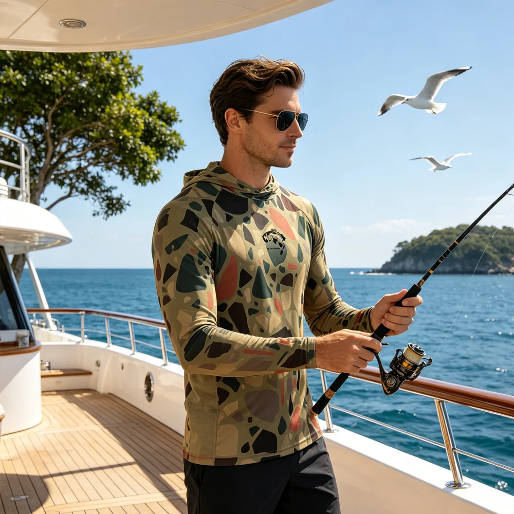 Men Long Sleeve Fishing Hoodie Moisture Wicking UPF50+Fishing Clothing Shirt Comfortable Fishing Top Wear Sportswear for Fishing
Men Long Sleeve Fishing Hoodie Moisture Wicking UPF50+Fishing Clothing Shirt Comfortable Fishing Top Wear Sportswear for Fishing