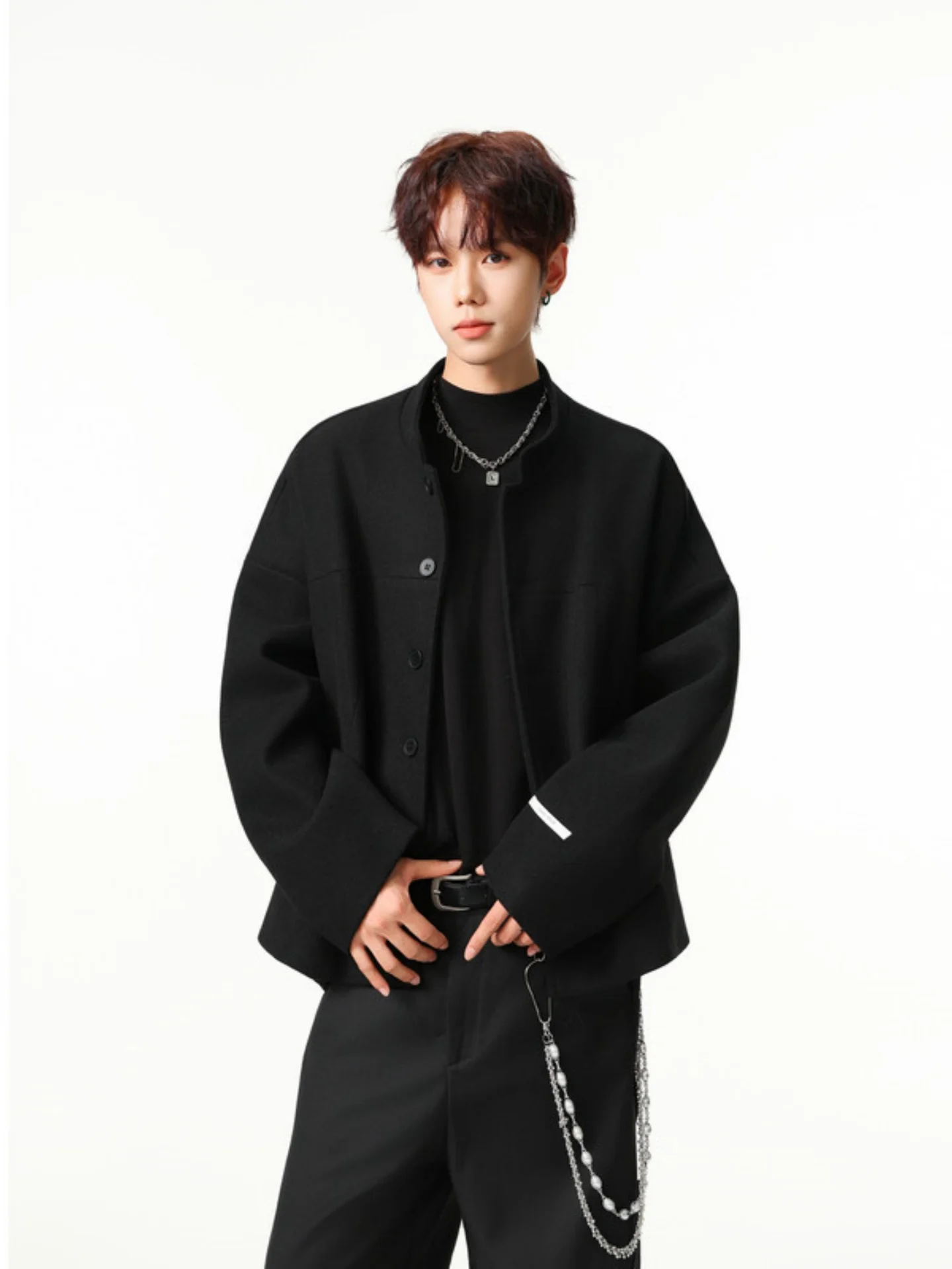 Мужской шерстяной пиджак Ele: модный пиджак с воротником-стойкой из высококачественной ткани для осени и зимы, идеально подходит для вечеринок и работы
Мужской шерстяной пиджак Ele: модный пиджак с воротником-стойкой из высококачественной ткани для осени и зимы, идеально подходит для вечеринок и работы