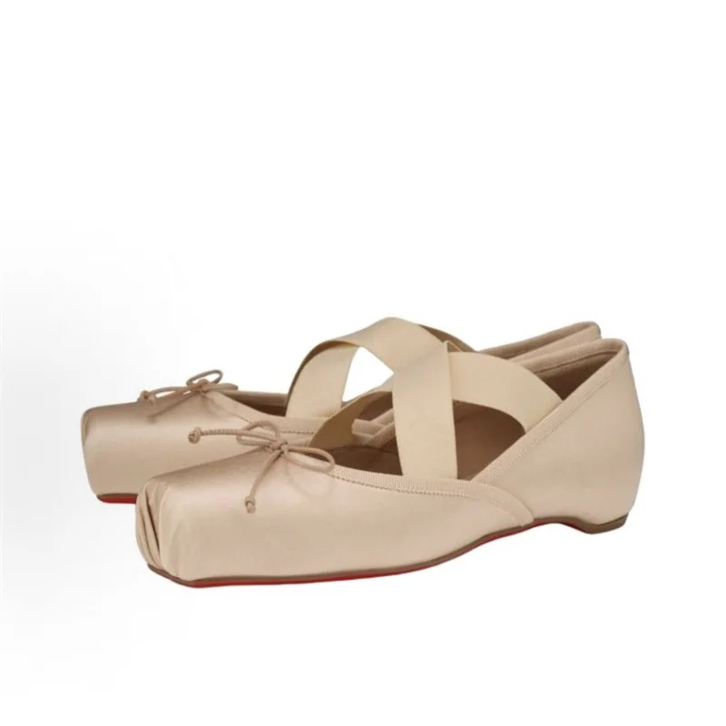 Europe And America New Women Luxury Cross Strap Ballerina Square Toes Solid Colors Crystal Butterfly Knot Designer Shoes
Europe And America New Women Luxury Cross Strap Ballerina Square Toes Solid Colors Crystal Butterfly Knot Designer Shoes