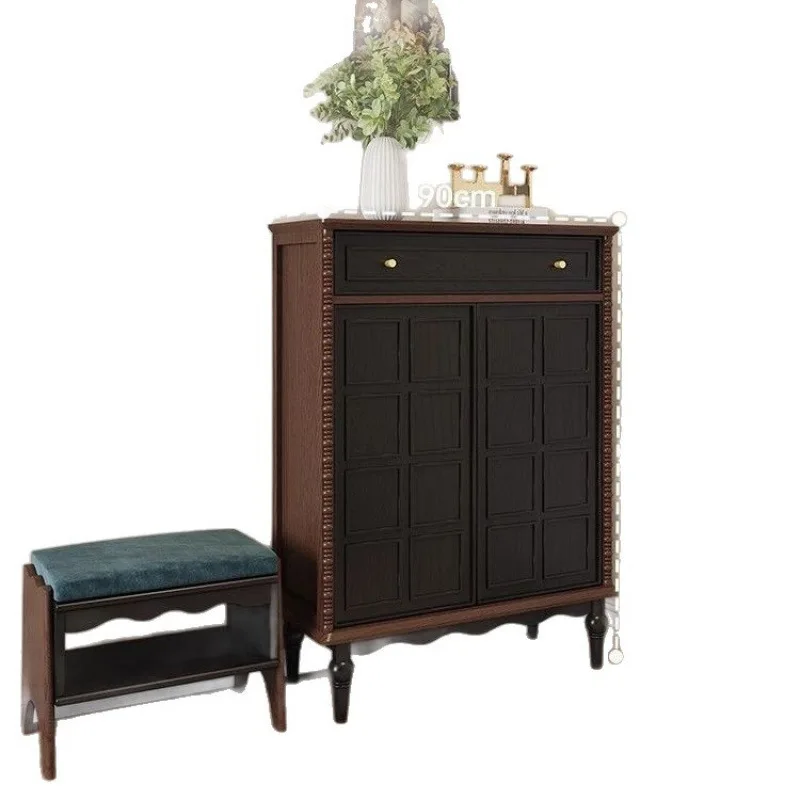 French, solid wood, retro, integrated, against the wall, shoe cabinet, entrance, storage
French, solid wood, retro, integrated, against the wall, shoe cabinet, entrance, storage