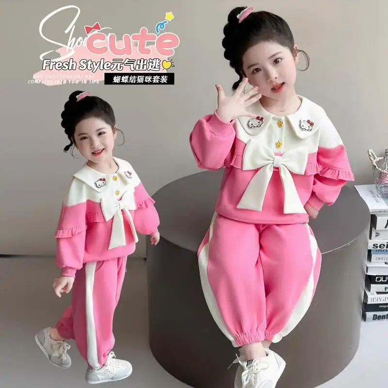 Children's Collar Bow Sweatshirt Long Pants Set Kawaii Spring New Girls T Shirt Fashion Casual Girl Korean Cartoon Two Piece Set
Children's Collar Bow Sweatshirt Long Pants Set Kawaii Spring New Girls T Shirt Fashion Casual Girl Korean Cartoon Two Piece Set