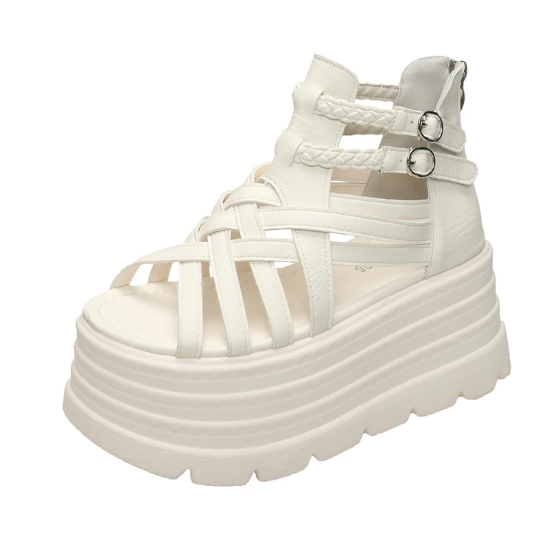 8CM Designers Women Summer Leather Sandals Open Toe Platform Wedge Sneakers New Women Casual Shoes Beach Sandálias Das Mulheres
8CM Designers Women Summer Leather Sandals Open Toe Platform Wedge Sneakers New Women Casual Shoes Beach Sandálias Das Mulheres