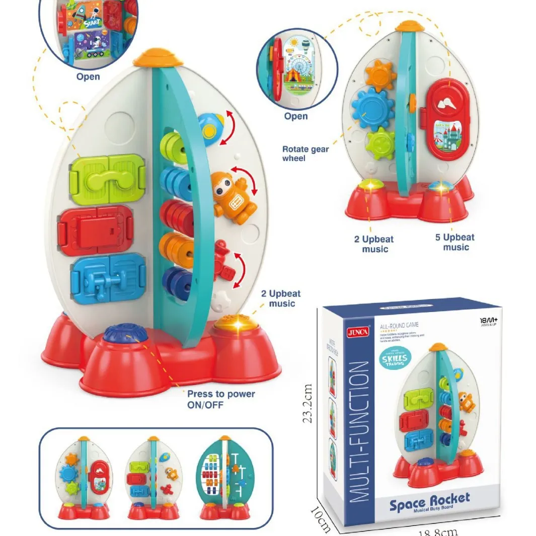 Music Space Rocket Busy Board 0-3 Years Old Baby Boys and Girls Educational Toys
Music Space Rocket Busy Board 0-3 Years Old Baby Boys and Girls Educational Toys