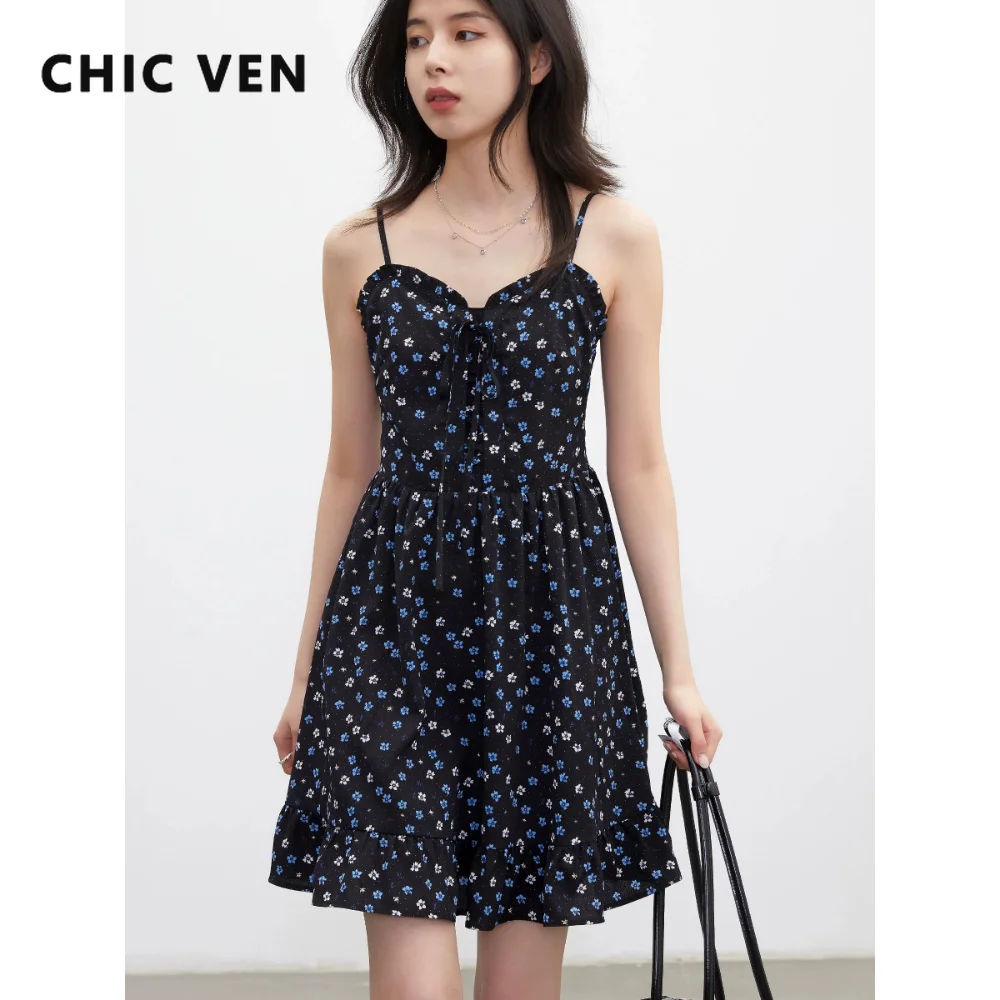 CHIC VEN New Korean Women Dresses V Neck Loose Casual Floral Suspender Dress Short Vacation Sleeveless Dress Spring Summer 2026
CHIC VEN New Korean Women Dresses V Neck Loose Casual Floral Suspender Dress Short Vacation Sleeveless Dress Spring Summer 2026
