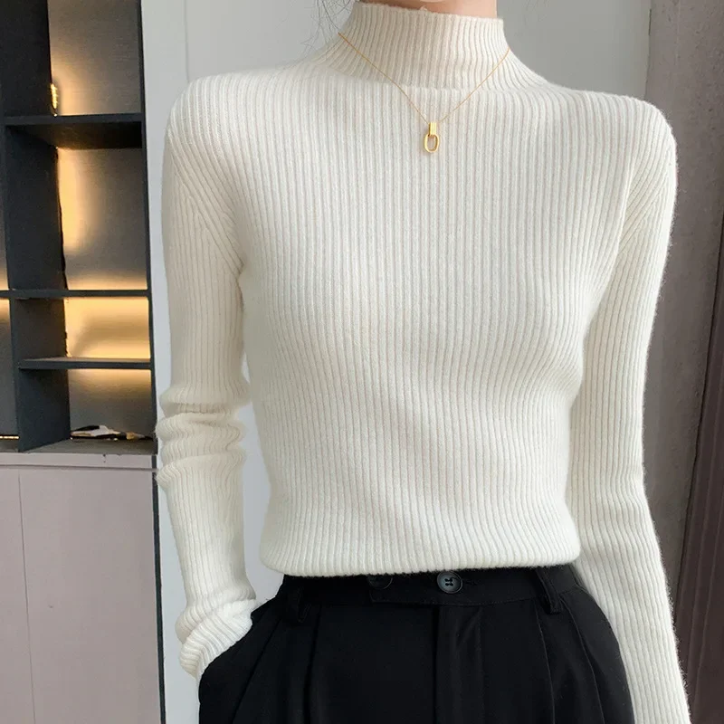 Women's Autumn and Winter Office Lady Gentle Temperament Solid Half-high Neck Slim Thickened Warm Sweater
Women's Autumn and Winter Office Lady Gentle Temperament Solid Half-high Neck Slim Thickened Warm Sweater