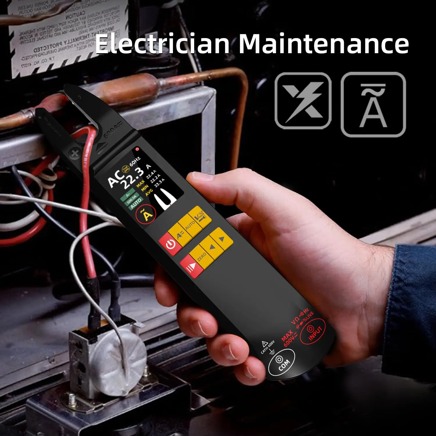 BSIDE U5 Clamp Meter Open-Jaw DC AC 600A Smart TRMS Digital Multimeter Amp Capa Diode Ohm Hz Continuity V-Alert Live Tester
BSIDE U5 Clamp Meter Open-Jaw DC AC 600A Smart TRMS Digital Multimeter Amp Capa Diode Ohm Hz Continuity V-Alert Live Tester