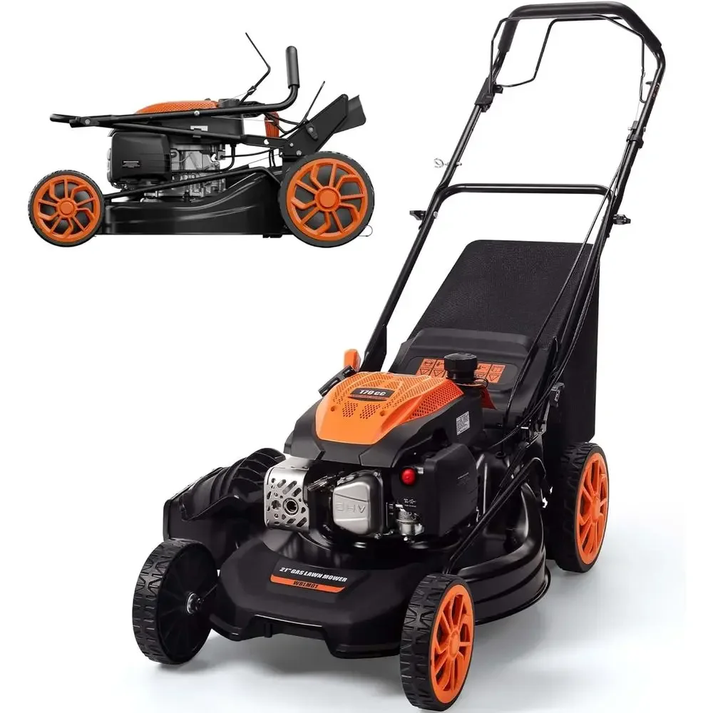 21" Self-Propelled Gas Lawn Mower – 170CC 4-Stroke Engine, 7 Cutting Heights, 3-in-1 Mulch/Bag/Discharge, 1.9-Bushel Large Grass
21" Self-Propelled Gas Lawn Mower – 170CC 4-Stroke Engine, 7 Cutting Heights, 3-in-1 Mulch/Bag/Discharge, 1.9-Bushel Large Grass