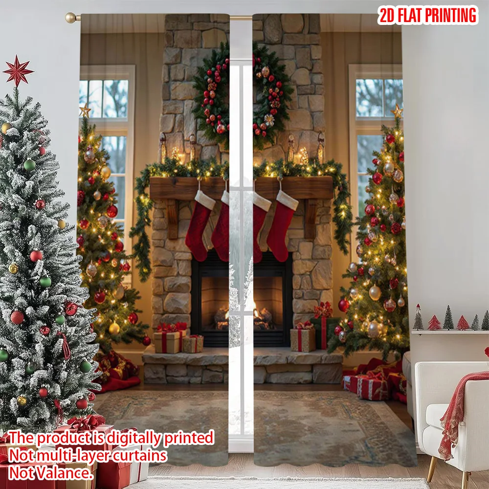 2pcs 2D flat printing Merry Christmas Window Curtains Christmas Day Versatile Fabric Without Electricity Family Party Decoration
2pcs 2D flat printing Merry Christmas Window Curtains Christmas Day Versatile Fabric Without Electricity Family Party Decoration
