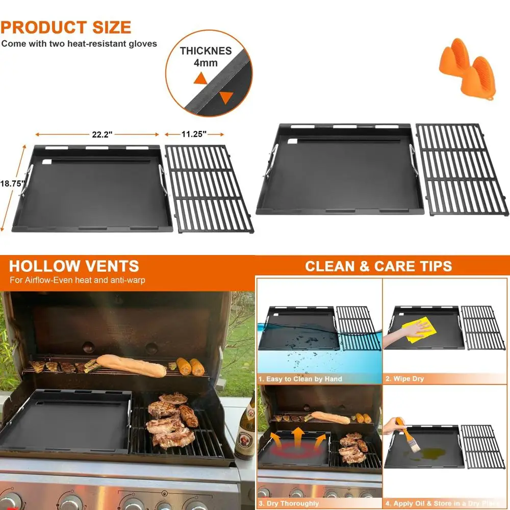 Upgraded Weber Genesis II 400 Flat Top Griddle & Grill Grate Kit for E-410, S-410, E-435, S-435, E-440, S-440, LX E/S-440 Models
Upgraded Weber Genesis II 400 Flat Top Griddle & Grill Grate Kit for E-410, S-410, E-435, S-435, E-440, S-440, LX E/S-440 Models