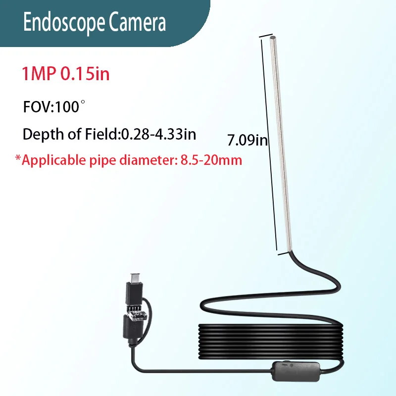 1MP 0.15 inch 100° wide angle gun cleaning camera pipeline inspection 1.5m USB 3-in-1 soft cable rifle Electronic endoscope
1MP 0.15 inch 100° wide angle gun cleaning camera pipeline inspection 1.5m USB 3-in-1 soft cable rifle Electronic endoscope