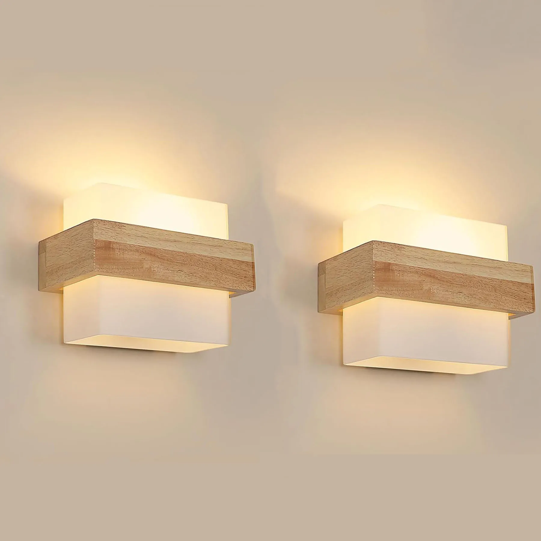 LED Glass Lampshade E27 Wooden Wall Light Bedroom Bedside Wall Lamp Home Living Room Bedroom Hallway Lights Fixture (2 Pack)
LED Glass Lampshade E27 Wooden Wall Light Bedroom Bedside Wall Lamp Home Living Room Bedroom Hallway Lights Fixture (2 Pack)