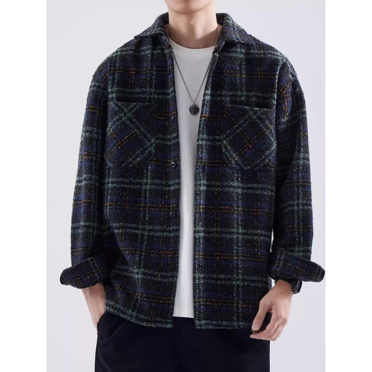 Мужская свободная куртка в клетку, модная, брендовая, с эффектом высокого класса, с отложным воротником, из легкого полиэстера, зимняя верхняя одежда
Мужская свободная куртка в клетку, модная, брендовая, с эффектом высокого класса, с отложным воротником, из легкого полиэстера, зимняя верхняя одежда