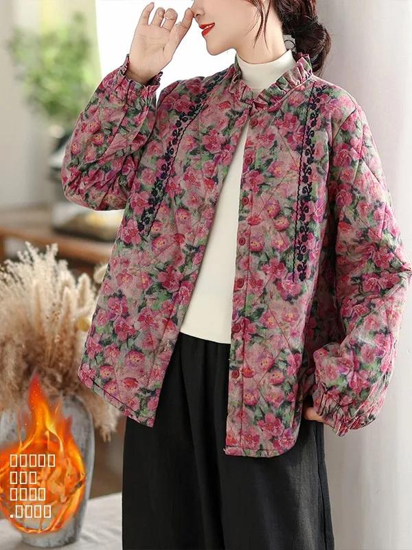 Аутентичные вышитые длинные хлопковые туфли-стойки с воротником-стойкой и одной пуговицей с цветочным принтом Thiened Winter для поездок на работу, женские...
Аутентичные вышитые длинные хлопковые туфли-стойки с воротником-стойкой и одной пуговицей с цветочным принтом Thiened Winter для поездок на работу, женские...